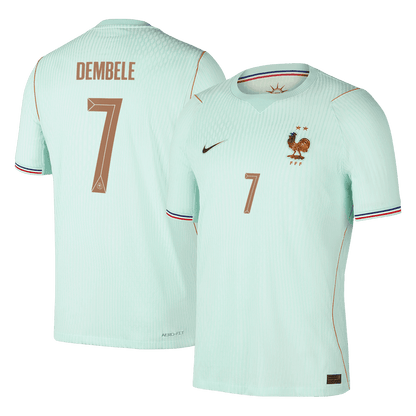 Versão do Jogador DEMBELE #7 França Fora Copa do Mundo Futebol Camisas 2026 Verde