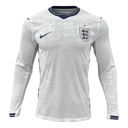 England Casa Manga comprida Camisa 2026 Branco - camisola de futebol para adeptos em Portugal