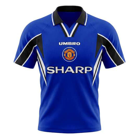 Retrô Manchester United Terceira Camisa 1996/97 Azul camisola de futebol 2025/26