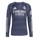 Real Madrid Fora Manga Longa Futebol Camisas 2025/26 Marinha