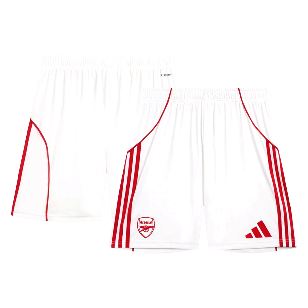 Arsenal Casa Calções 2025/26 Branco