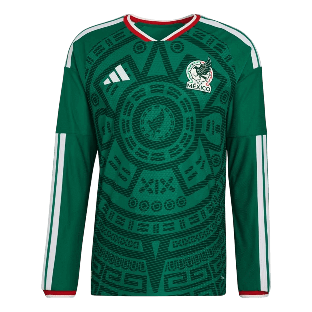 Mexico Casa Manga comprida Camisa 2026 Verde camisola de futebol