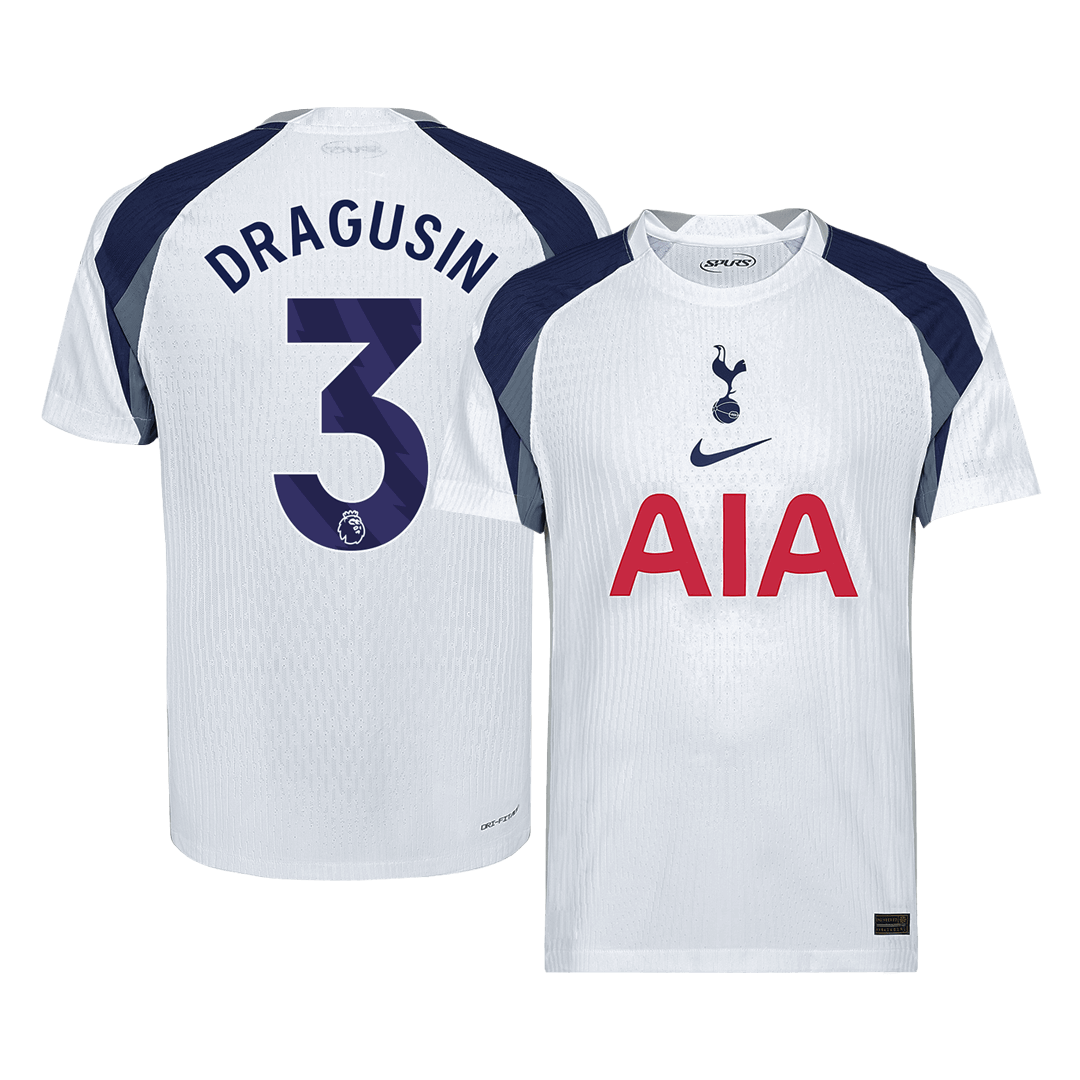 Jogador DRAGUSIN #3 Tottenham Hotspur Casa Futebol Camisas 2025/26 Branco camisola de futebol