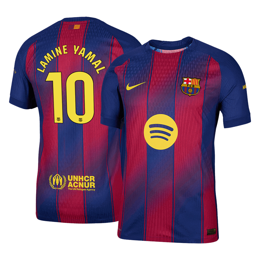 Jogador  LAMINE YAMAL #10 Barcelona Casa Futebol Camisas 2025/26 camisola de futebol