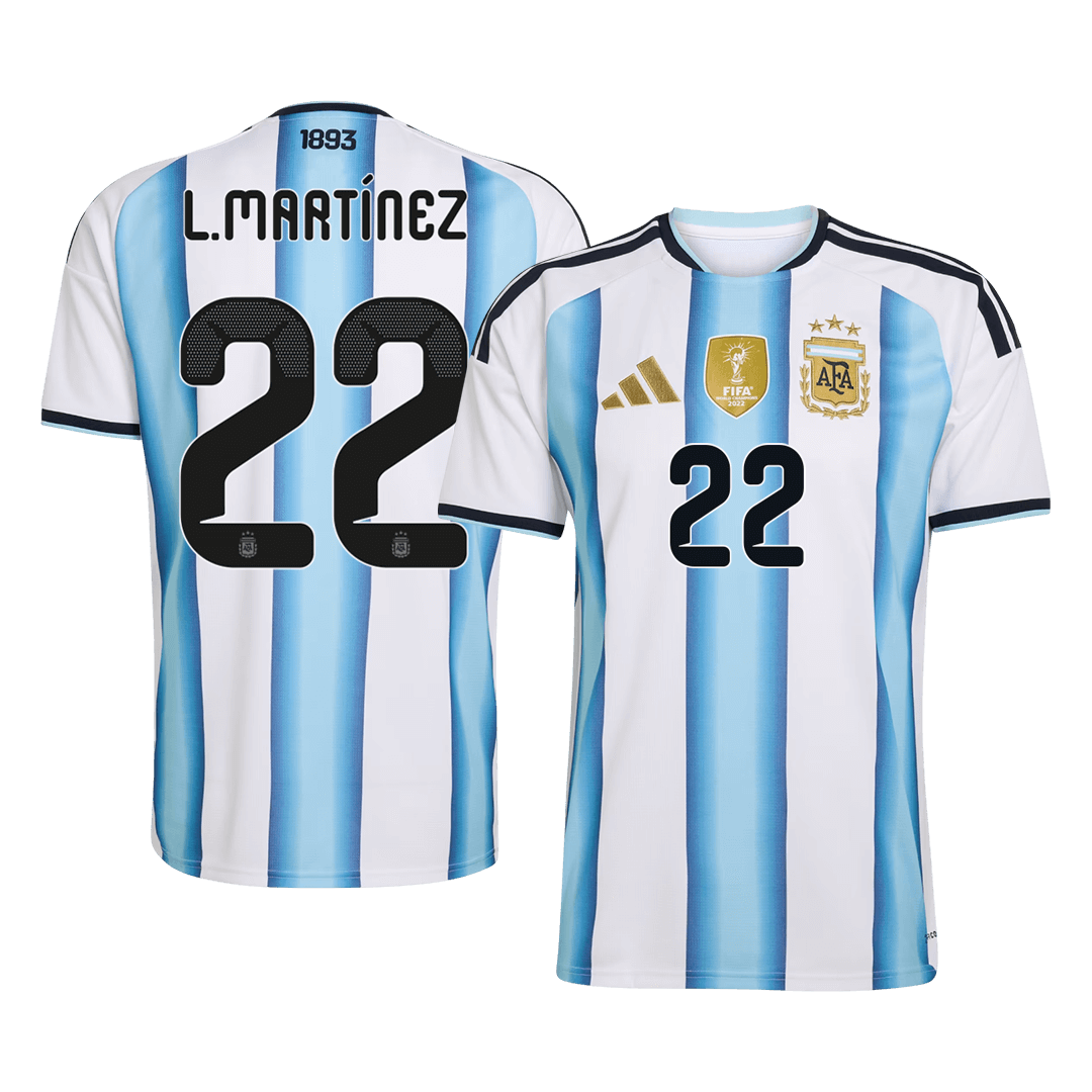 L.MARTÍNEZ #22 Argentina Casa Camisa 2026 - camisola de futebol para adeptos em Portugal