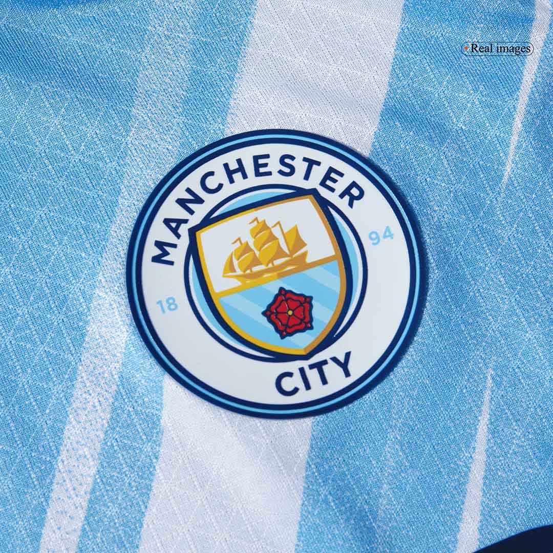 Jogador REIJNDERS #4 Manchester City Casa Futebol Camisas 2025/26 Azul
