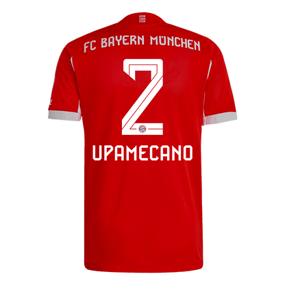 Jogador UPAMECANO #2 Bayern Munich Casa Futebol Camisas 2025/26 Vermelho