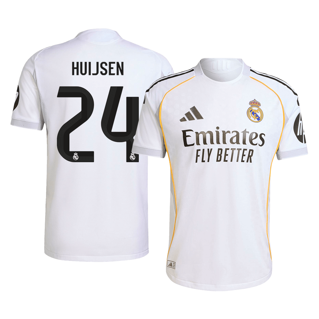 Jogador HUIJSEN #24 Real Madrid Casa Futebol Camisas 2025/26 Branco camisola de futebol