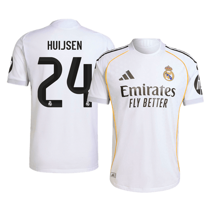 Jogador HUIJSEN #24 Real Madrid Casa Futebol Camisas 2025/26 Branco camisola de futebol