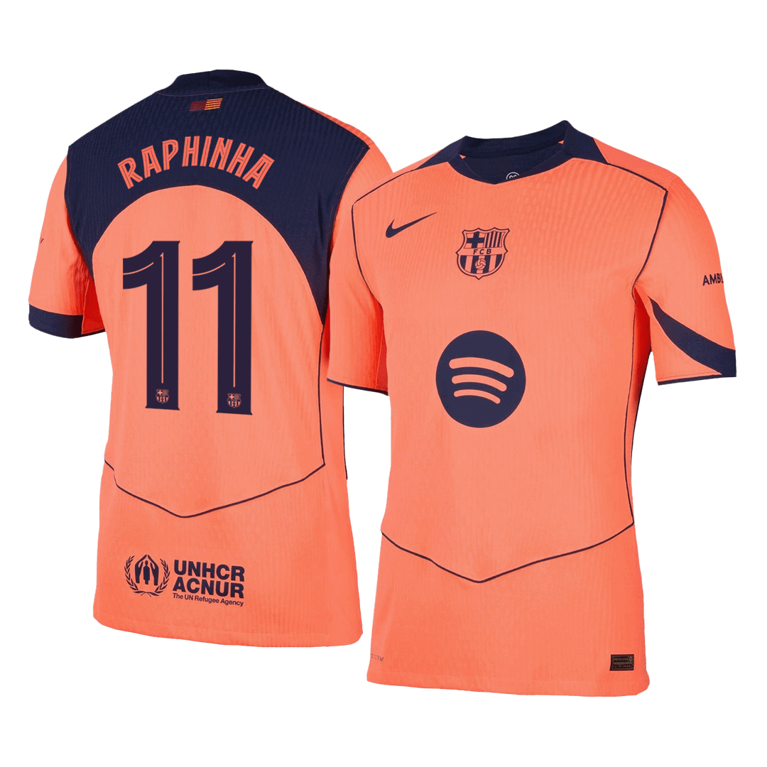 Jogadoras RAPHINHA #11 Barcelona Fora Terceira UCL Futebol Camisas 2025/26 camisola de futebol