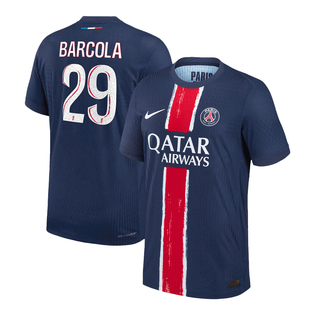 Jogador BARCOLA #29 PSG Casa Futebol Camisas Marinha camisola de futebol 2025/26