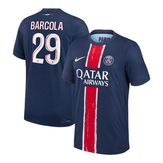 Jogador BARCOLA #29 PSG Casa Futebol Camisas Marinha camisola de futebol 2025/26