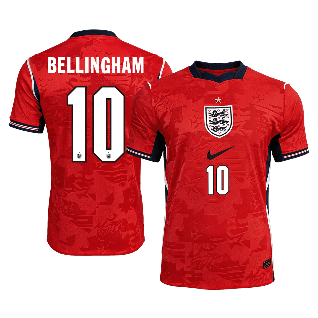 Versão do Jogador BELLINGHAM #10 Inglaterra Fora Copa do Mundo Futebol Camisas 2026 Vermelho