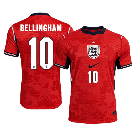 Versão do Jogador BELLINGHAM #10 Inglaterra Fora Copa do Mundo Futebol Camisas 2026 Vermelho