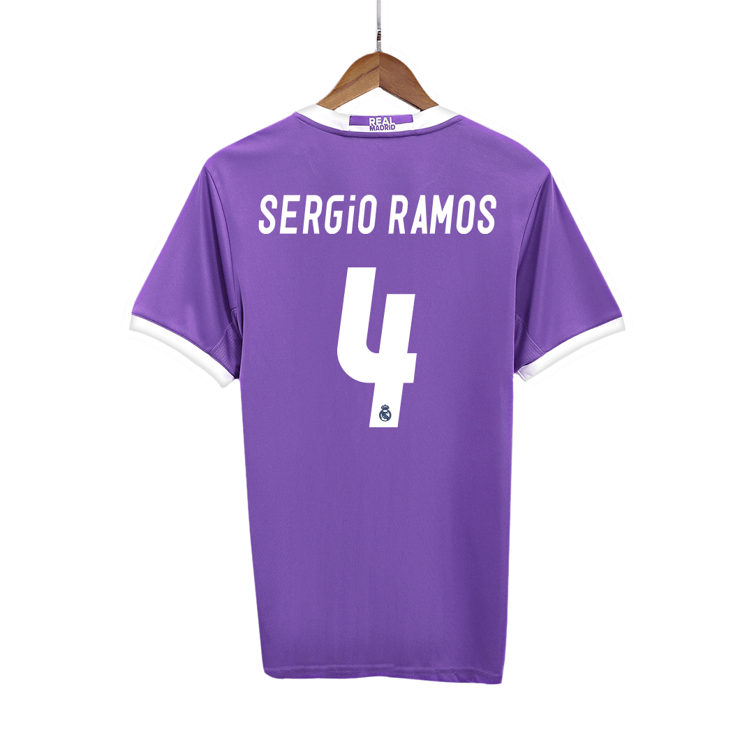 Camisola Retro Real Madrid #4 SERGIO RAMOS Fora de Casa Camisola de Futebol 2016/17 2025/26