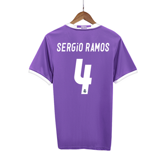 Camisola Retro Real Madrid #4 SERGIO RAMOS Fora de Casa Camisola de Futebol 2016/17 2025/26