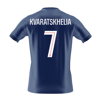 KVARATSKHELIA #7 PSG Casa Futebol Camisas 2025/26 Marinha