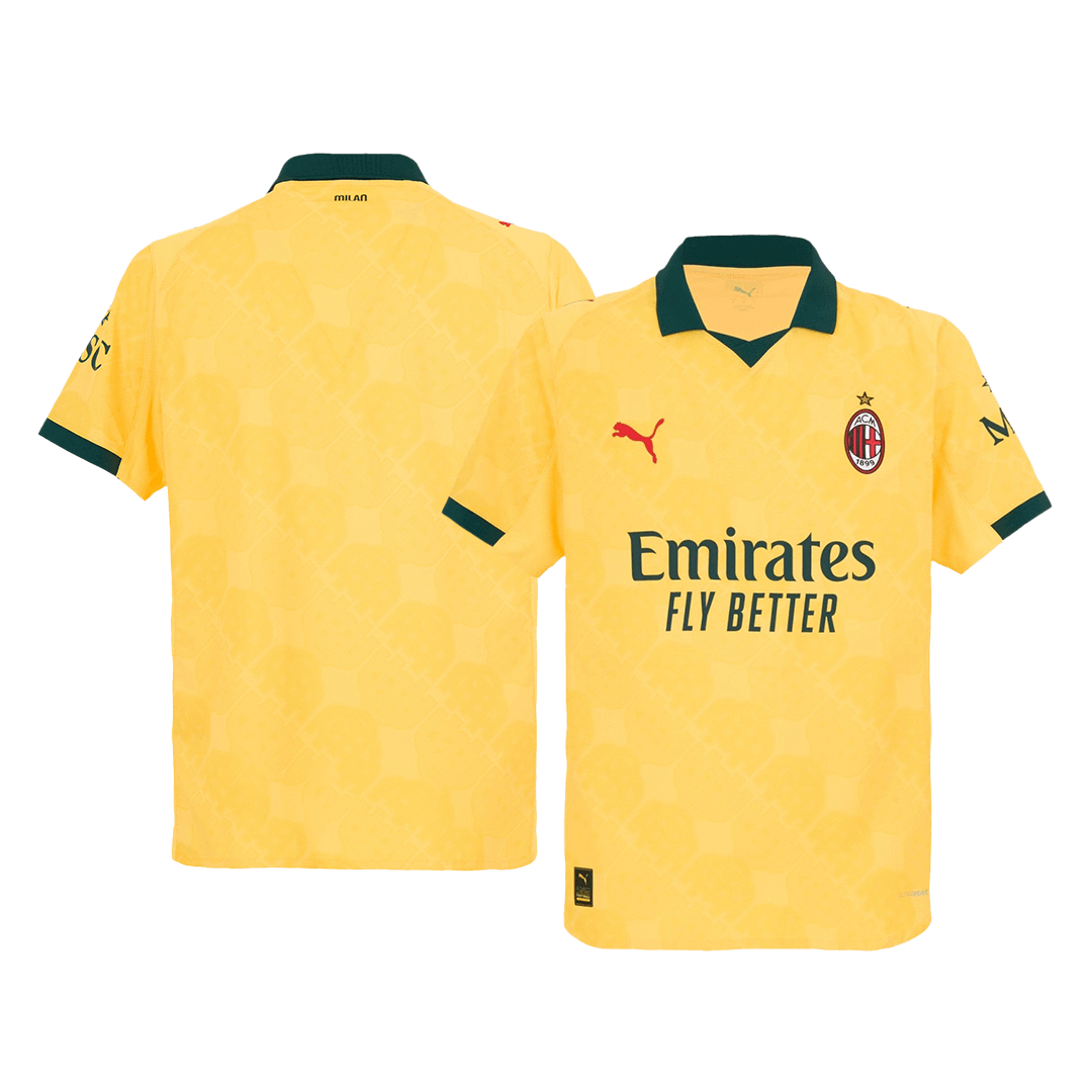 Jogador AC Milan Fora Terceira Futebol Camisas 2025/26 Amarelo