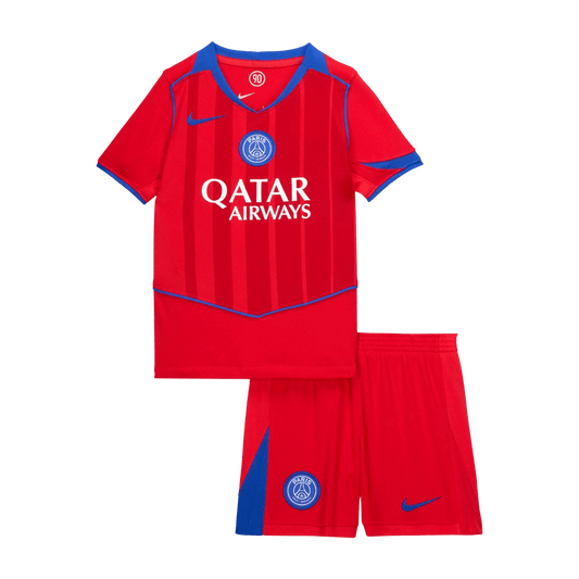 PSG Infantil 
 Terceira Futebol Camisa Conjunto (Camisa+Shorts) 2025/26 Vermelho camisola de futebol