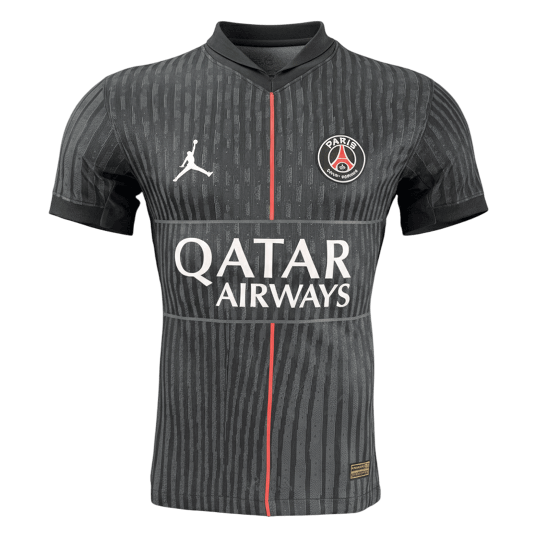 Versão do Jogador PSG Quarta Futebol Camisas 2025/26 Preto camisola de futebol