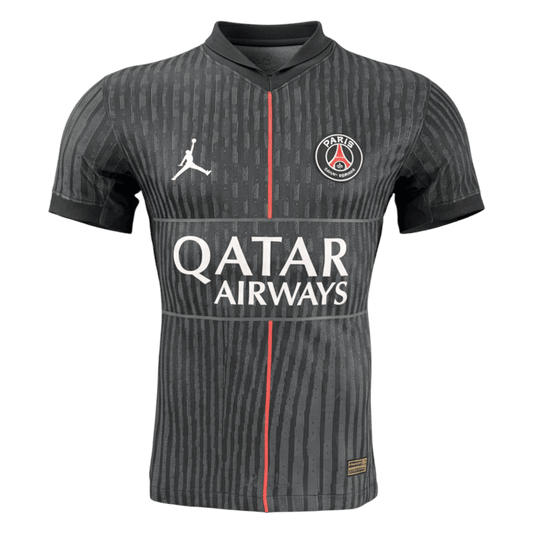 Versão do Jogador PSG Quarta Futebol Camisas 2025/26 Preto camisola de futebol