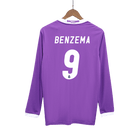 Camisola BENZEMA #9 Real Madrid Retro Fora Manga Comprida 2016/17