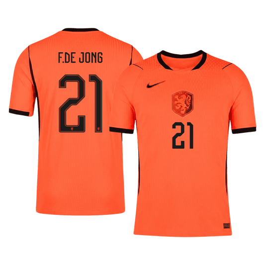 Versão do Jogador F.DE JONG #21 Países Baixos Casa Copa do Mundo Futebol Camisas 2026 Laranja
