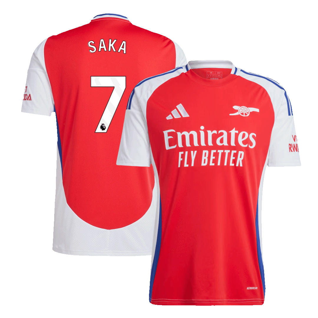 Camisa de futebol SAKA #7 Arsenal Home 2024/25 camisola de futebol