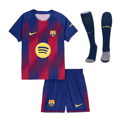 Barcelona Casa  Infantil Conjunto（Camisa + Calção + Meias) 2025/26  Vermelho&Azul