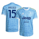 Jogador KALULU #15 Juventus Fora Futebol Camisas 2025/26 Azul