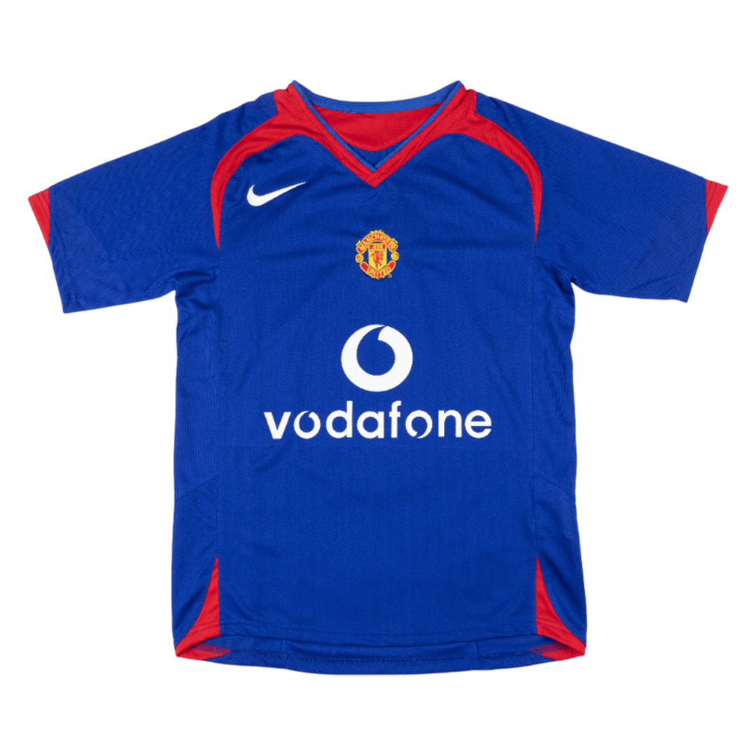 Retrô Manchester United Fora Camisa 2005/06 Azul camisola de futebol 2025/26