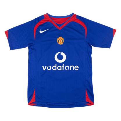 Retrô Manchester United Fora Camisa 2005/06 Azul camisola de futebol 2025/26