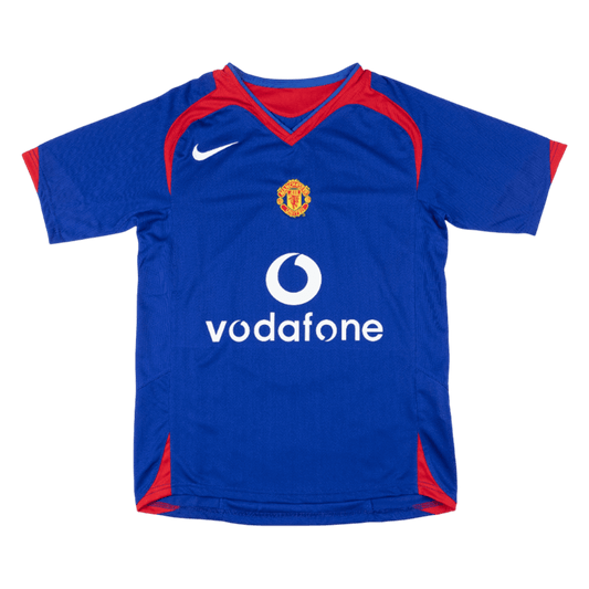 Retrô Manchester United Fora Camisa 2005/06 Azul camisola de futebol 2025/26