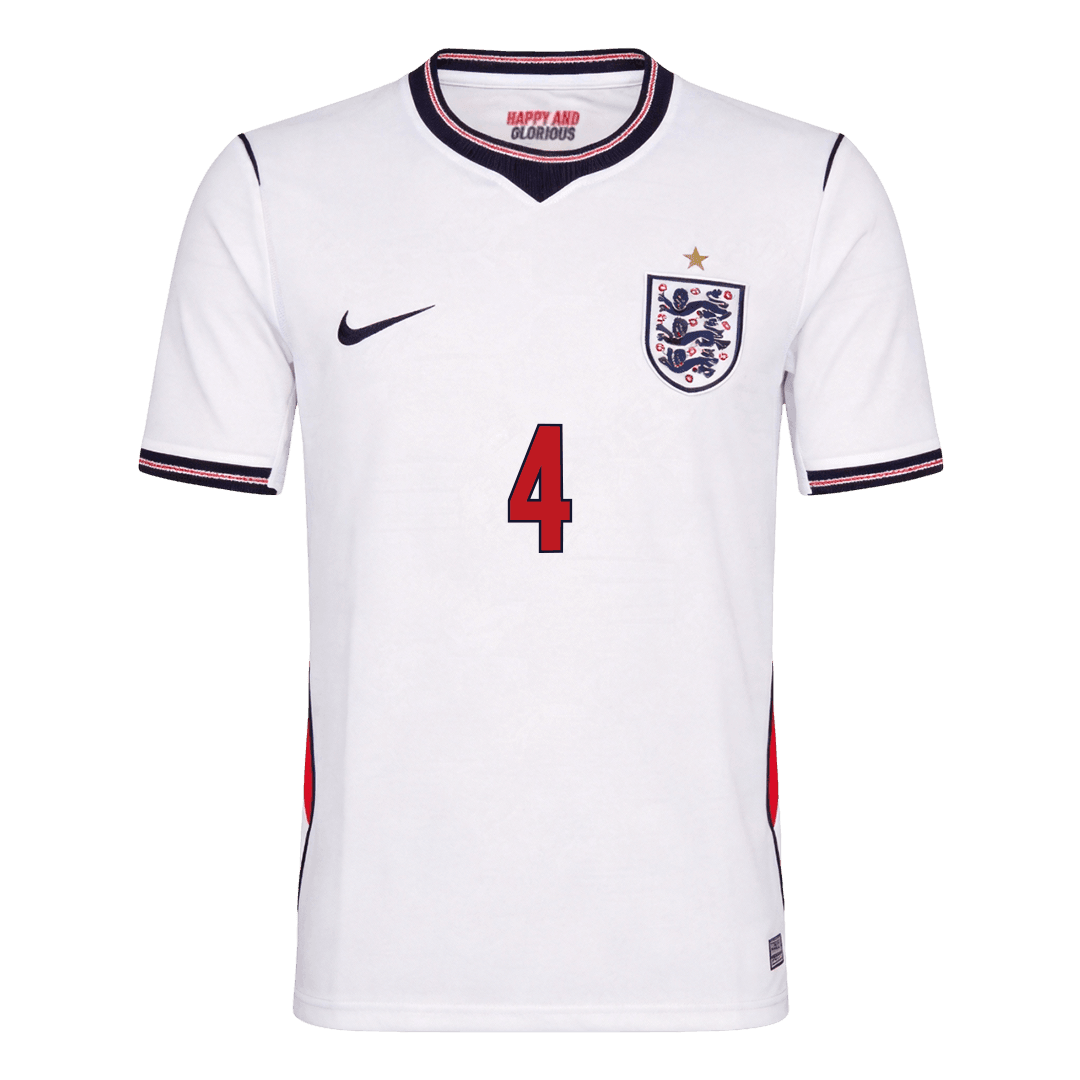 RICE #4 Inglaterra Casa Copa do Mundo Camisa 2026 Branco
