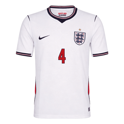 RICE #4 Inglaterra Casa Copa do Mundo Camisa 2026 Branco
