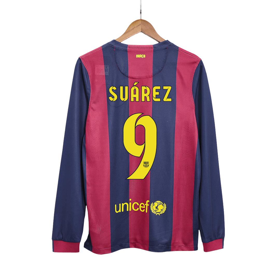 Camisola de futebol SU?REZ #9 Barcelona Retro Home Manga Longa 2014/15 2025/26