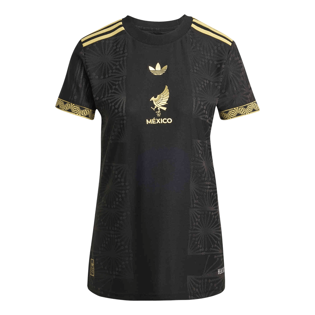 Mulheres Mexico Gold Soccer Camisa 2025 Preto Dourado camisola de futebol