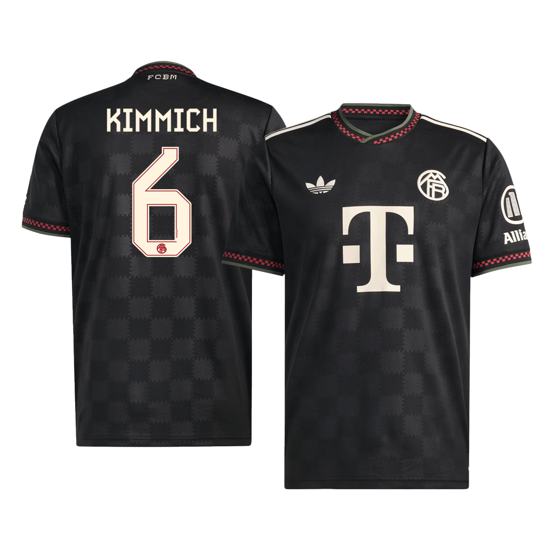 KIMMICH #6 Bayern Munich Fora Terceira Camisa 2025/26 Preto camisola de futebol