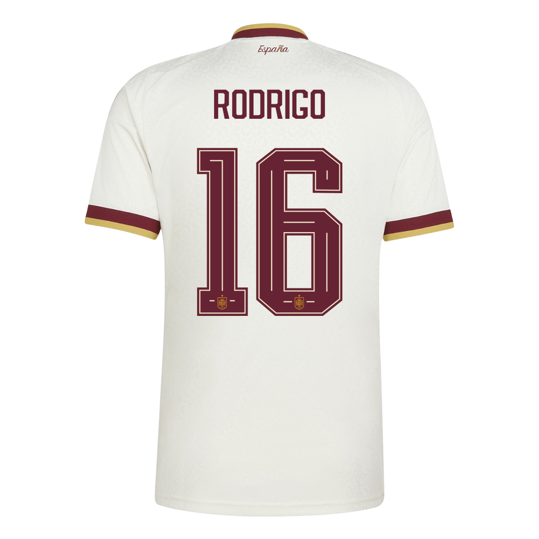 RODRIGO #16 Espanha Fora Copa do Mundo Camisa 2026 Branco