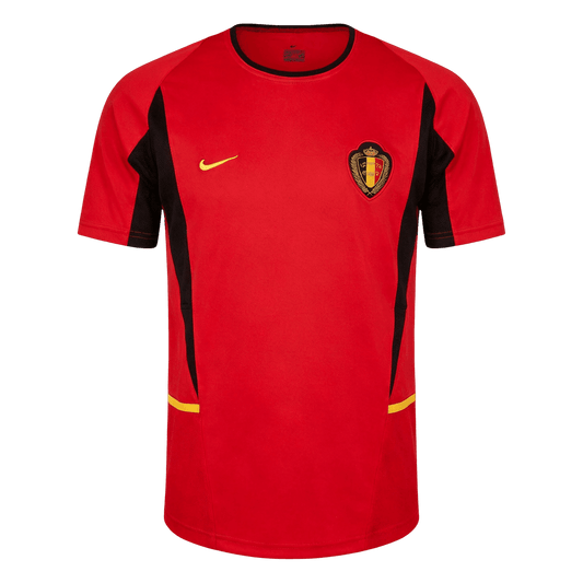Retrô Belgium Casa Copa do Mundo Camisa 2002 Vermelho