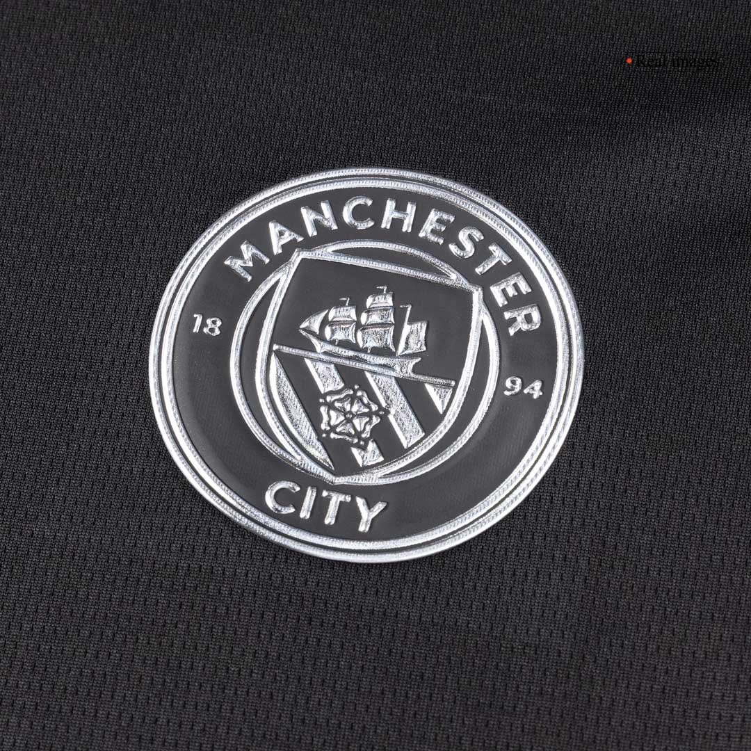 Manchester City Fora Camisa Conjunto(Camisa+Calções+Meias) 2025/26 Preto