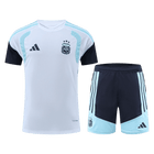 Versão Do Jogador Argentina Copa do Mundo Camisa Conjunto(Camisa+Calções) 2026 Branco