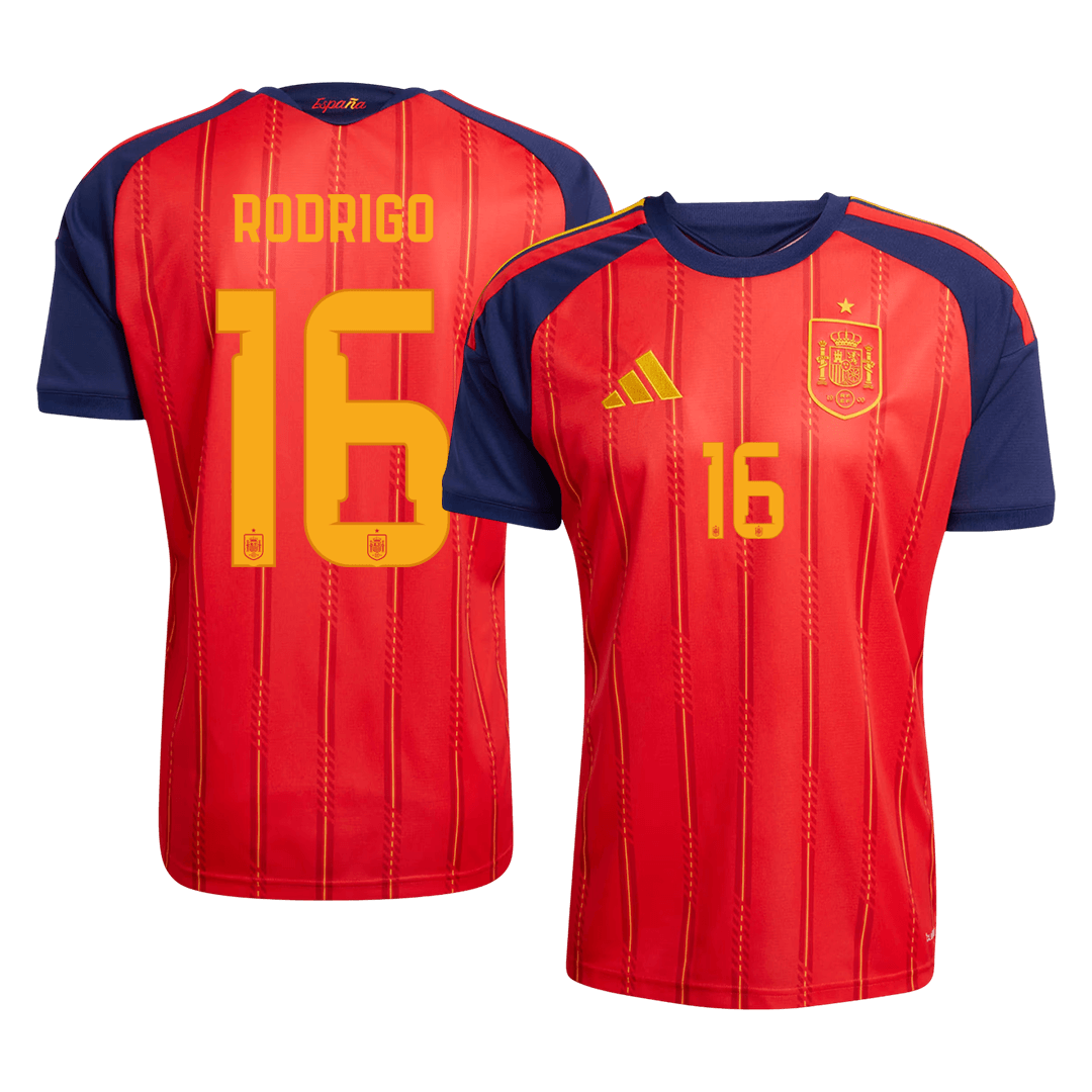 【Super Qualidade】RODRIGO #16 Espanha
 Casa Futebol Camisa 2026 Vermelho