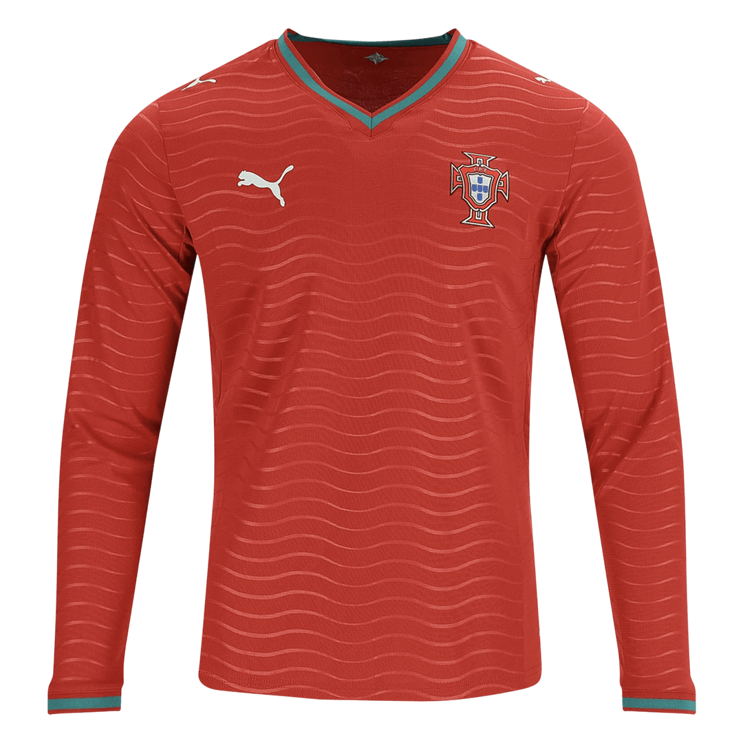 Portugal Casa Manga comprida Camisa 2026 Vermelho camisola de futebol