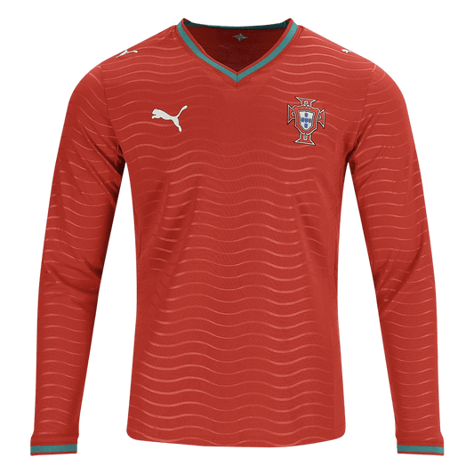 Portugal Casa Manga comprida Camisa 2026 Vermelho camisola de futebol