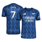 Jogador SAKA #7 Arsenal Fora Futebol Camisas 2025/26 Azul