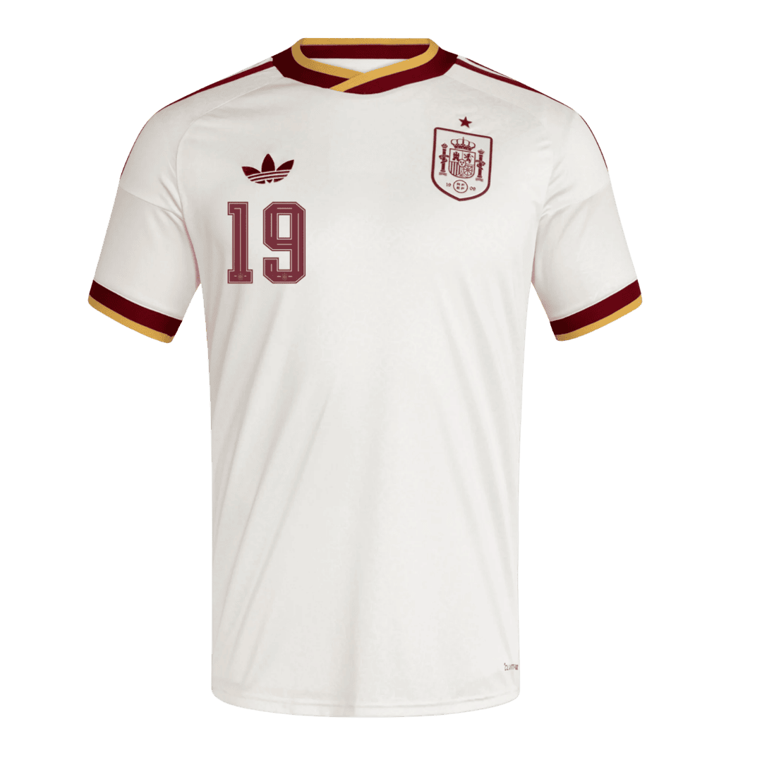 LAMINE YAMAL #19 Spain Fora Copa do Mundo Camisa 2026 Branco - camisola de futebol para adeptos em - imagem 2