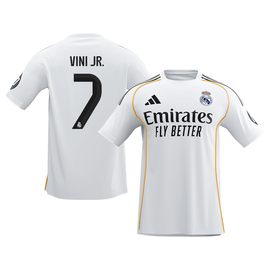 【Super Qualidade】VINI JR. #7 Real Madrid
 Casa Futebol Camisa 2025/26 Branco camisola de futebol