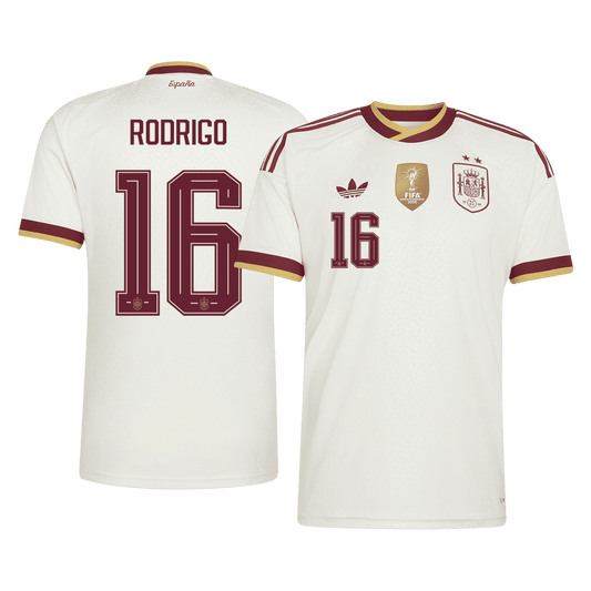 RODRIGO #16 Spain Fora Copa do Mundo Camisa 2026 Branco