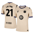 Jogador DE JONG #21 Barcelona Fora UCL Futebol Camisas 2025/26 Amarelo